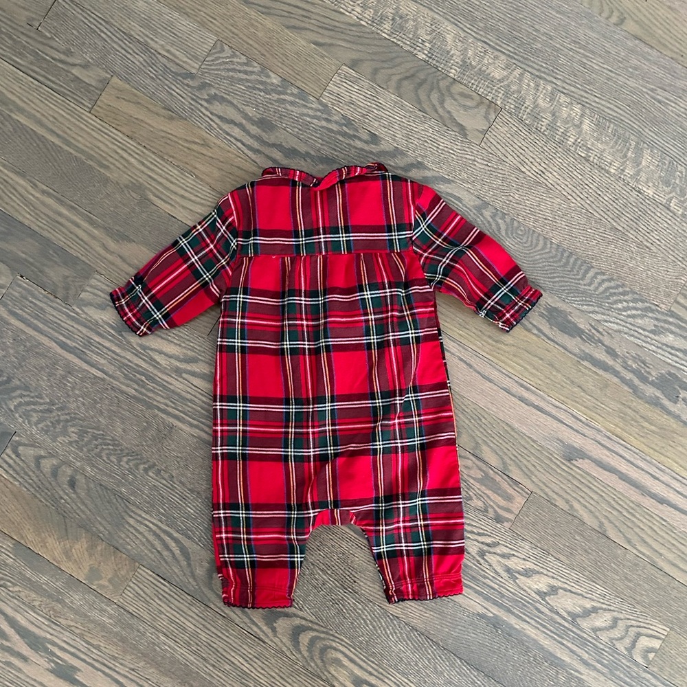 Petite Plume Baby's Brushed Twill Madeline Romper in Imperial Tartan 6/12 Months - Picture 9 of 9